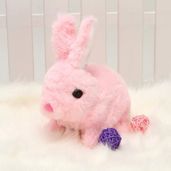 Jumping Plush Bunny Toy for Kids, Soft Interactive Walking Rabbit with Squeaky Sounds and Wagging Tail, 3 Colors