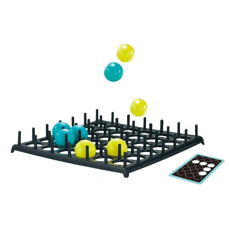 Bounce Ball Pattern Matching Game with Cards and Adjustable Height Base, Race to Copy the Card, Indoor Outdoor Family Game