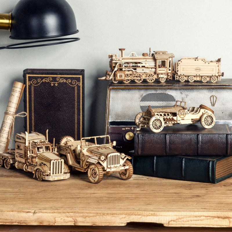 Intricate Wooden Mechanical Puzzle Kit with Moving Parts | Engaging STEM Activity for Creative Minds
