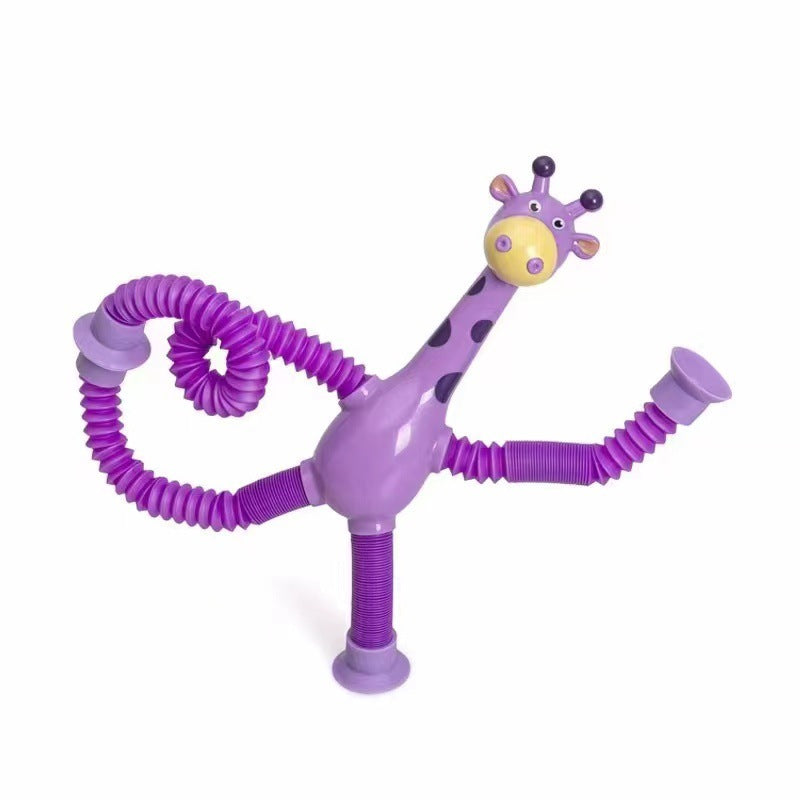 Giraffe Fidget Toy Set with Bendy Twistable Arms and Legs, Battery Free Travel Fidget Toys for Kids and Adults