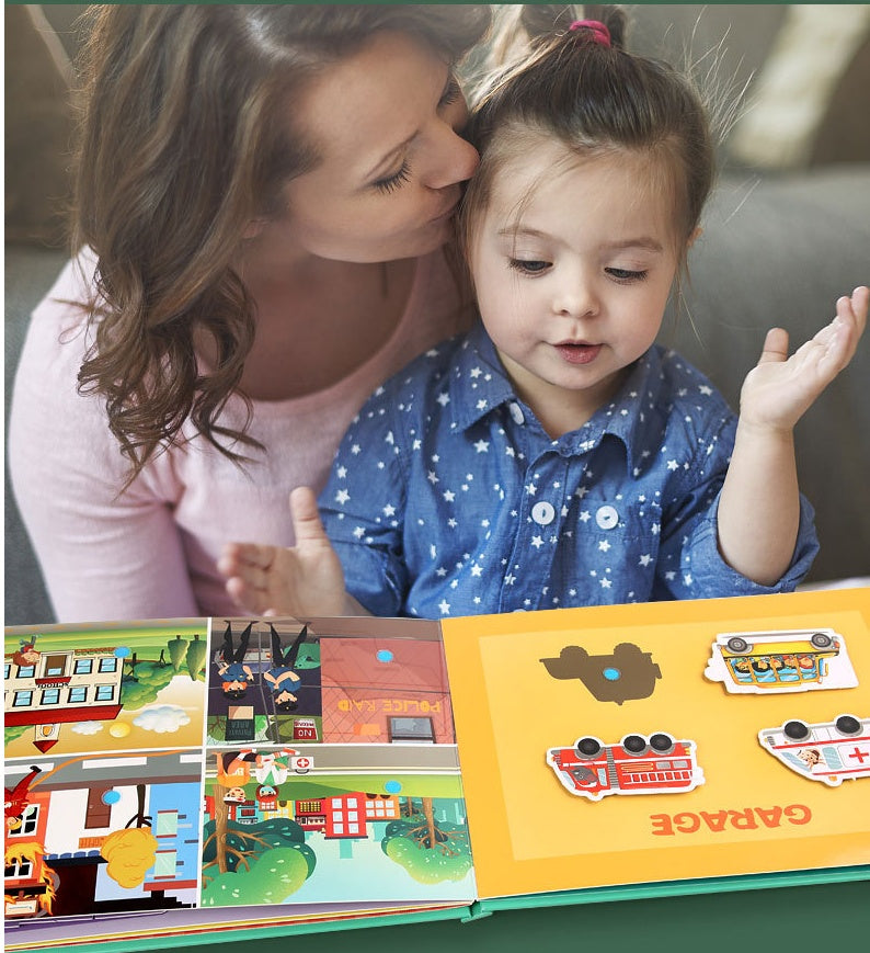 Montessori Quiet Book for Kids, Interactive Busy Book with Puzzles, Matching Games and Literacy Pages