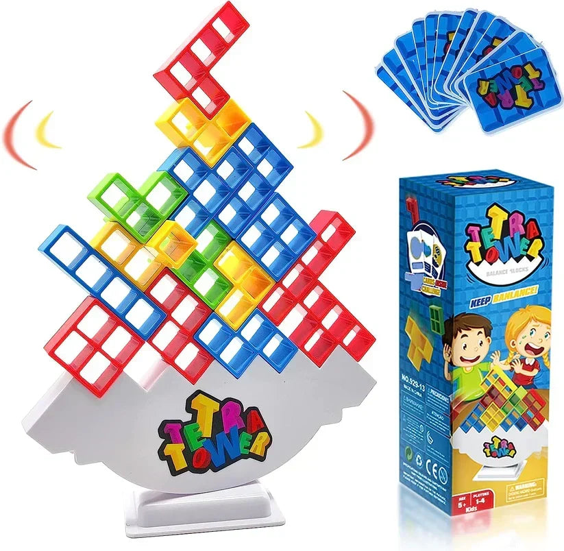 Balance Game for Kids with Sturdy Wooden Blocks | Fun Family Game for Skill Development