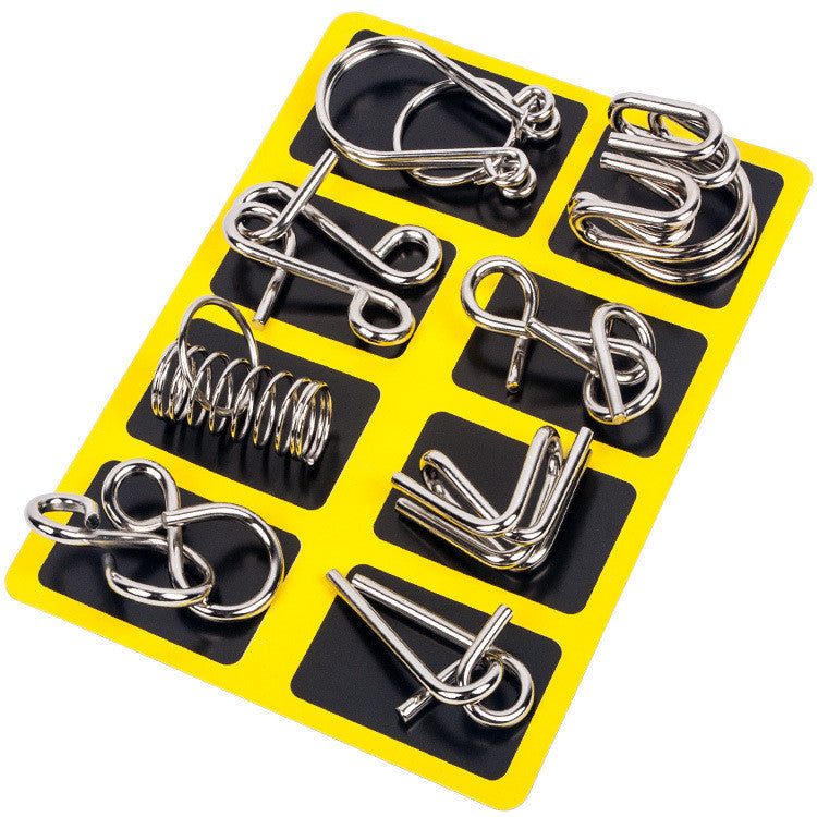 Metal Puzzle Rings Brain Teaser Set, Interlocking Puzzles to Take Apart and Reassemble, Screen Free Fidget