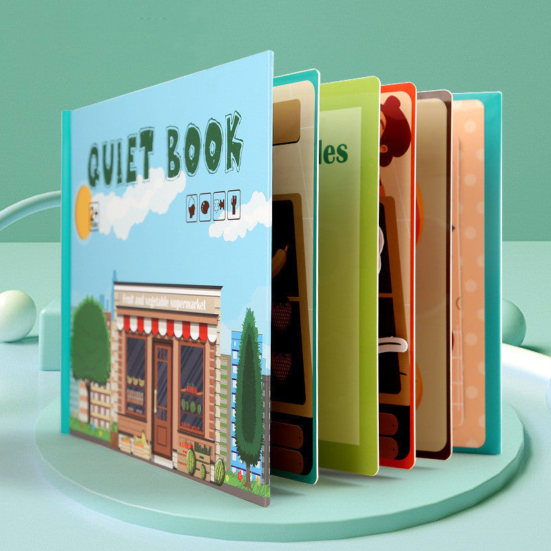 Montessori Quiet Book for Kids, Interactive Busy Book with Puzzles, Matching Games and Literacy Pages