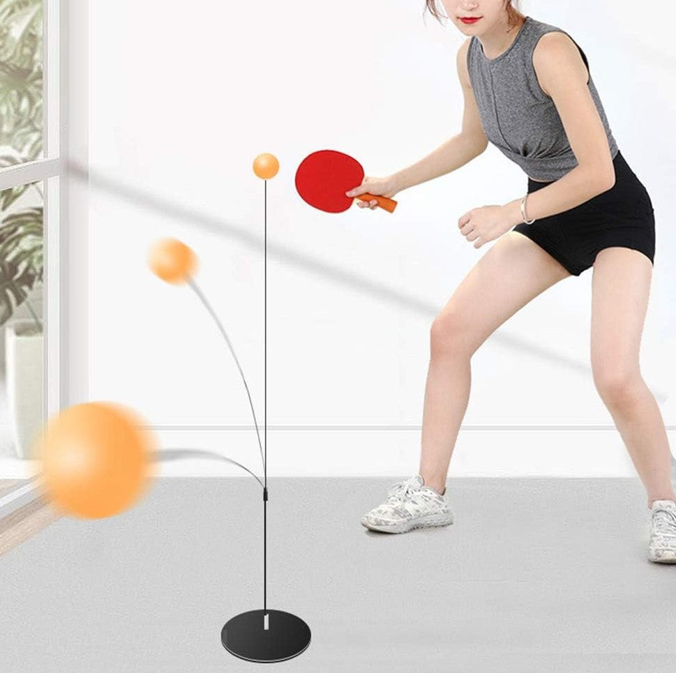 Ping Pong Trainer Set with Adjustable Height & Stable Base | Improve Reflexes and Skills