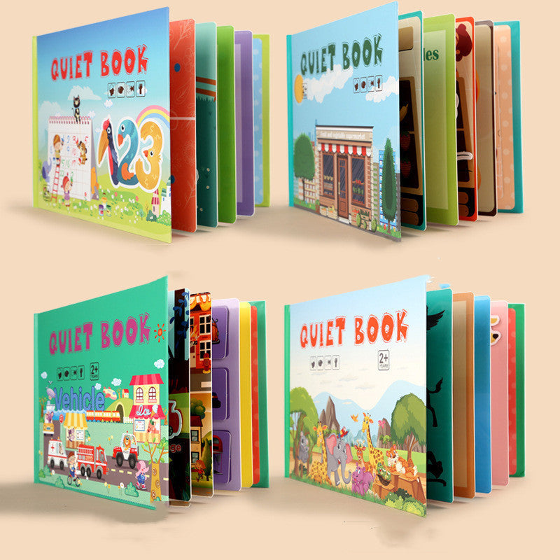 Montessori Quiet Book for Kids, Interactive Busy Book with Puzzles, Matching Games and Literacy Pages