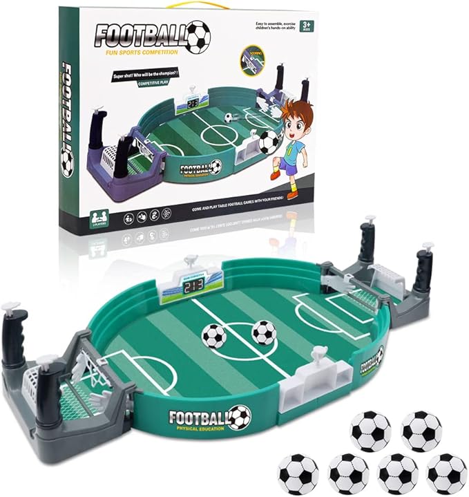 Tabletop Football Game with Realistic Player Movements | Compact Design for Family Fun