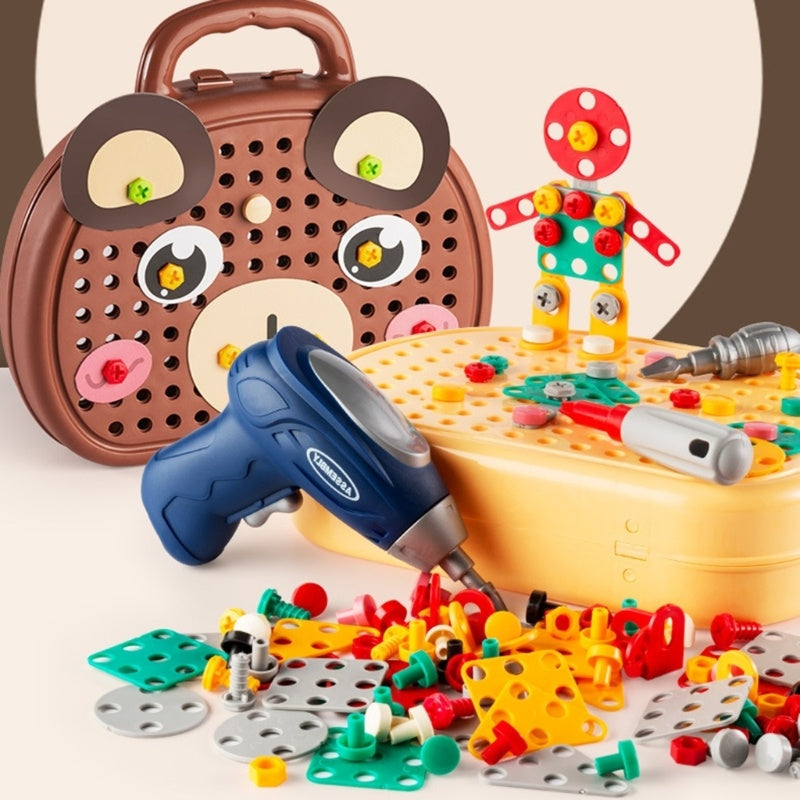 STEM Building Set for Kids, Take Apart Screw and Bolt Construction Toy, Builds Animals and Vehicles