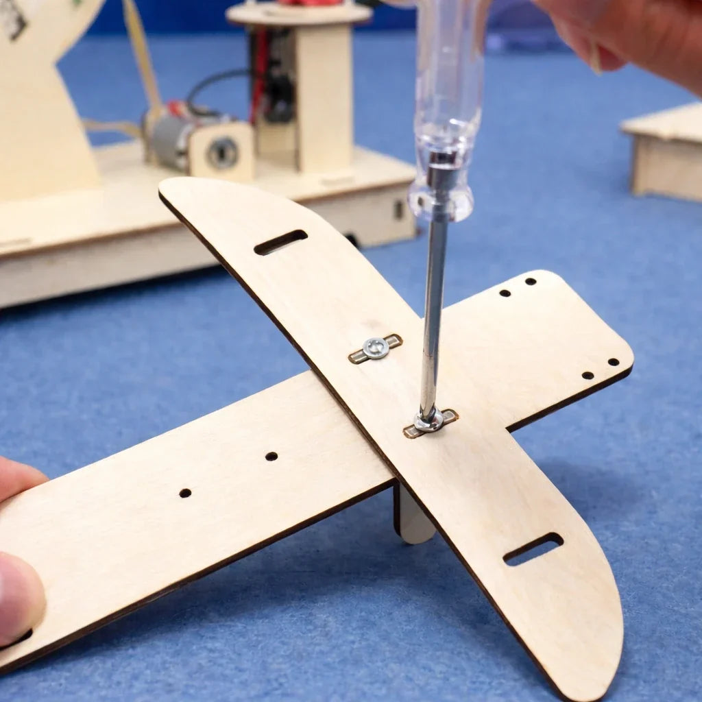 Wooden STEM Building Kit for Kids with Car, Plane and Ferris Wheel Models, 9 Toy Set Option