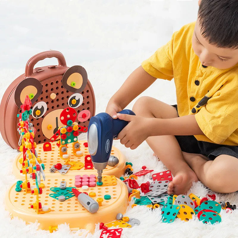 STEM Building Set for Kids, Take Apart Screw and Bolt Construction Toy, Builds Animals and Vehicles