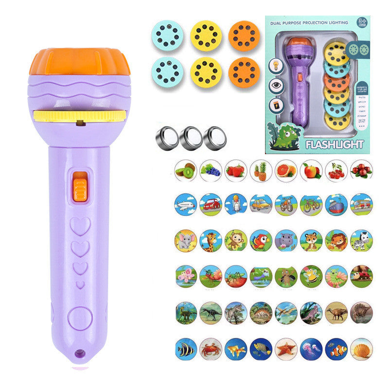 Kids' LED Projector Flashlight with Adjustable Focus & Colorful Images | Perfect for Bedtime Adventures