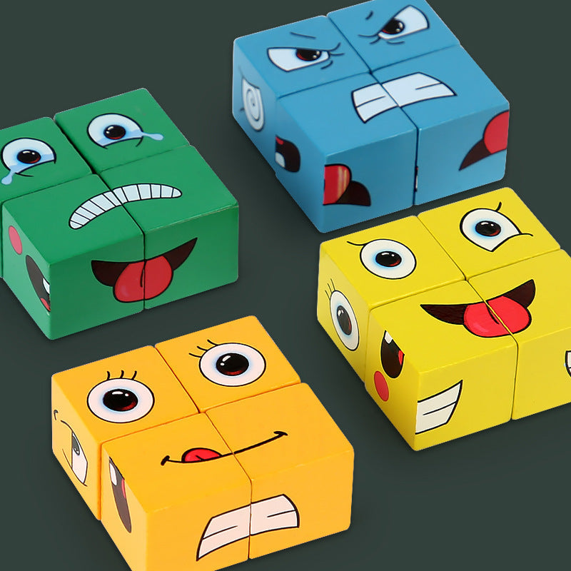 Face Matching Cube Game with Expression Cards for Family Game Night, Fast Paced Speed Matching Game for Kids