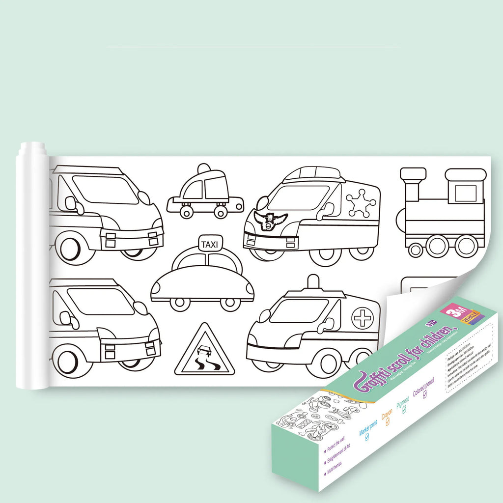 Extra Large Coloring Sheets for Kids, Sticker Coloring Poster Set in 5 Themes, Screen Free Travel Activity