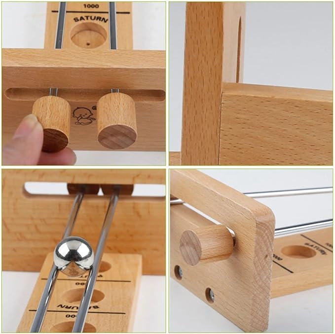 Balance Ball Game, Wooden Handle Tilt Maze with Rails and Scoring Holes, Turn Based Family Tabletop Skill Game