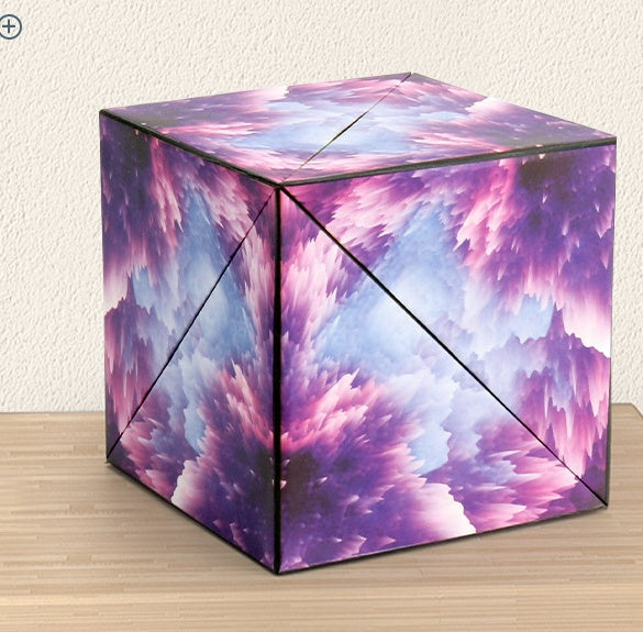 Magnetic Puzzle Cube Fidget Toy, Over 70 Shapes, Links to Other Cubes with Internal Magnets, for Kids and Adults