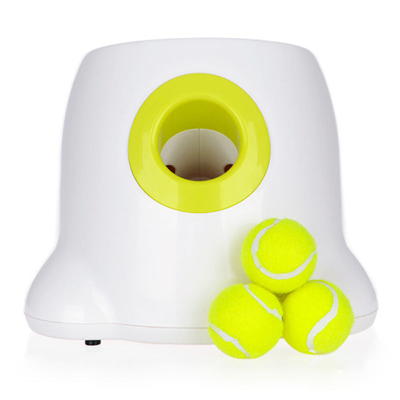 Automatic Dog Ball Launcher, Adjustable 10 20 30 ft Launch Distance, 3 Mini Tennis Balls Included, Fetch Toy for Dogs