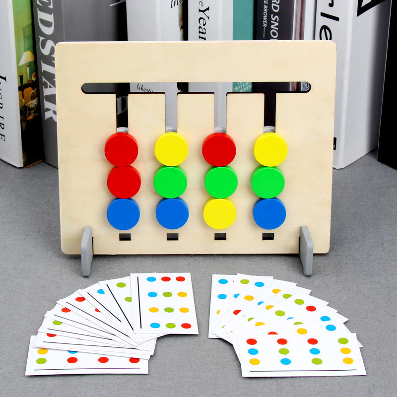 Toddler Pattern Puzzle - Color Matching Slide Board & Cards