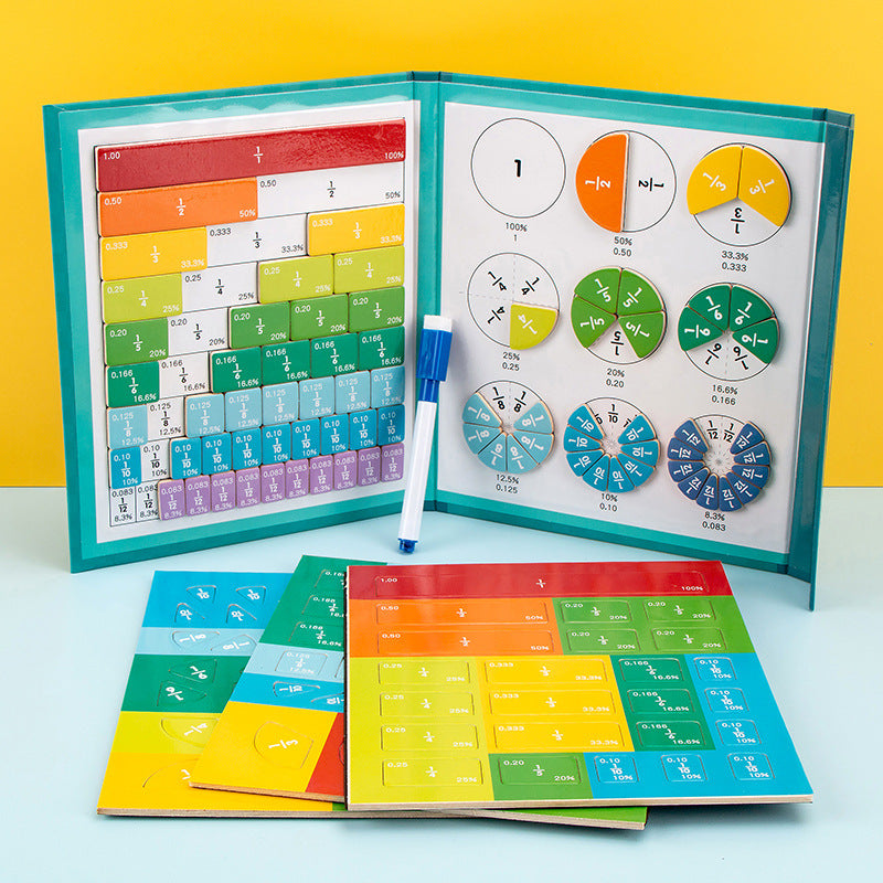 Magnetic Fraction Set for Kids Math Learning, Hands-On Numerator and Denominator Practice for Classroom and Homeschool