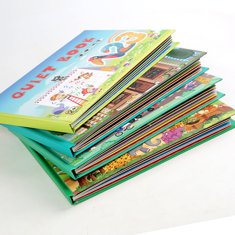 Montessori Quiet Book for Kids, Interactive Busy Book with Puzzles, Matching Games and Literacy Pages