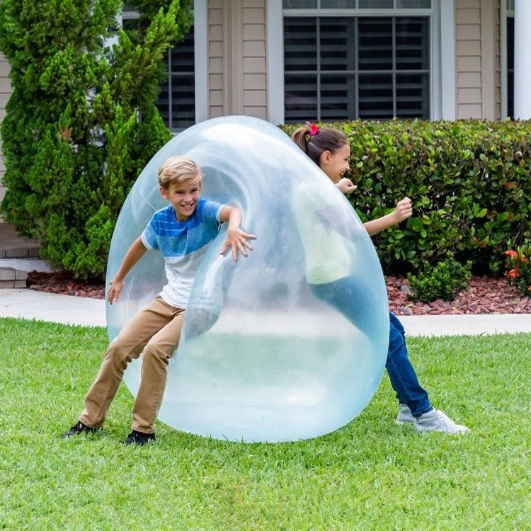 Giant Bubble Ball Toy, 80 cm and 120 cm Self-Sealing Reusable Play Ball for Backyard, Trampoline and Party Fun