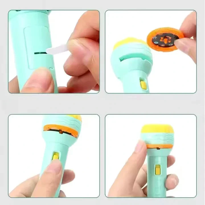 Kids' LED Projector Flashlight with Adjustable Focus & Colorful Images | Perfect for Bedtime Adventures