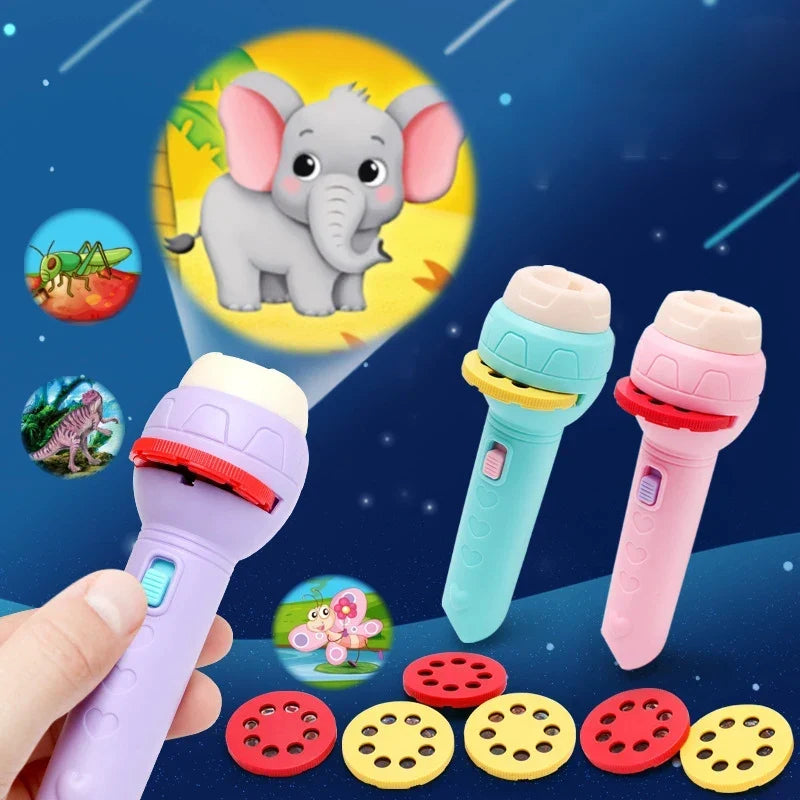 Kids' LED Projector Flashlight with Adjustable Focus & Colorful Images | Perfect for Bedtime Adventures