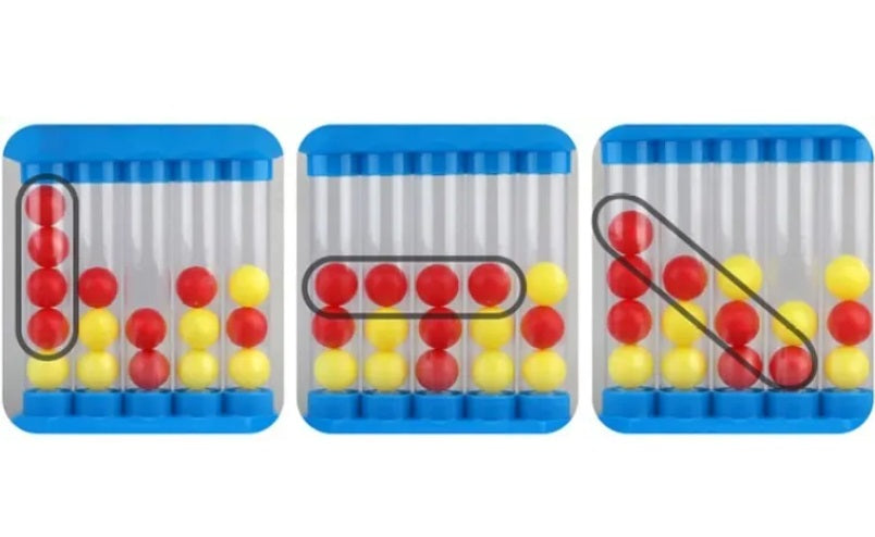 Four in a Row Bounce Ball Game, Turn-Based Bouncing Ball Set with Colorful Balls and Top Tray Grid for Kids and Family