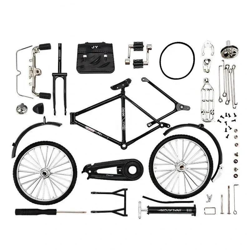 DIY Vintage Bicycle Model Kit, Self Assembly Desk Ornament in 5 Styles for Cyclists and Collectors