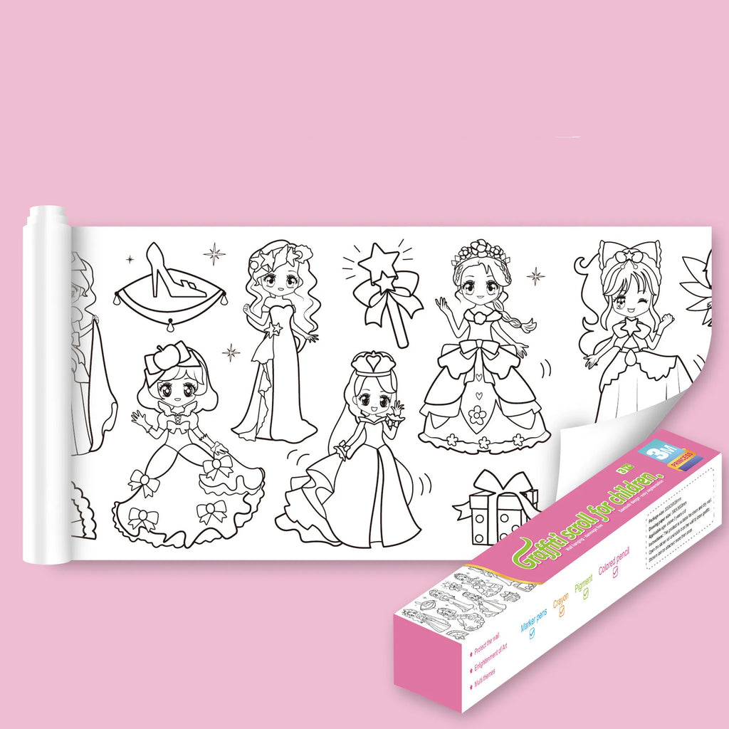 Extra Large Coloring Sheets for Kids, Sticker Coloring Poster Set in 5 Themes, Screen Free Travel Activity