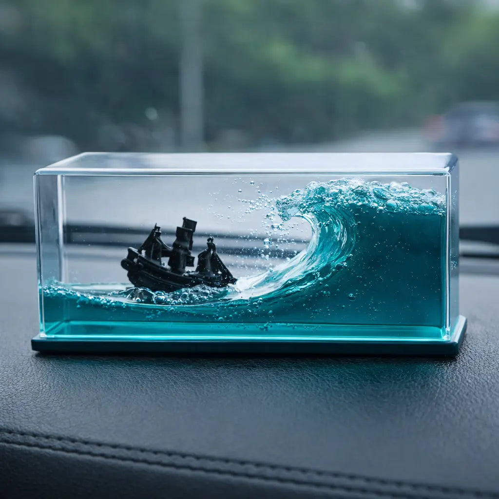 Unsinkable Pirate Ship Ornament - Self-Righting Liquid Wave Decor