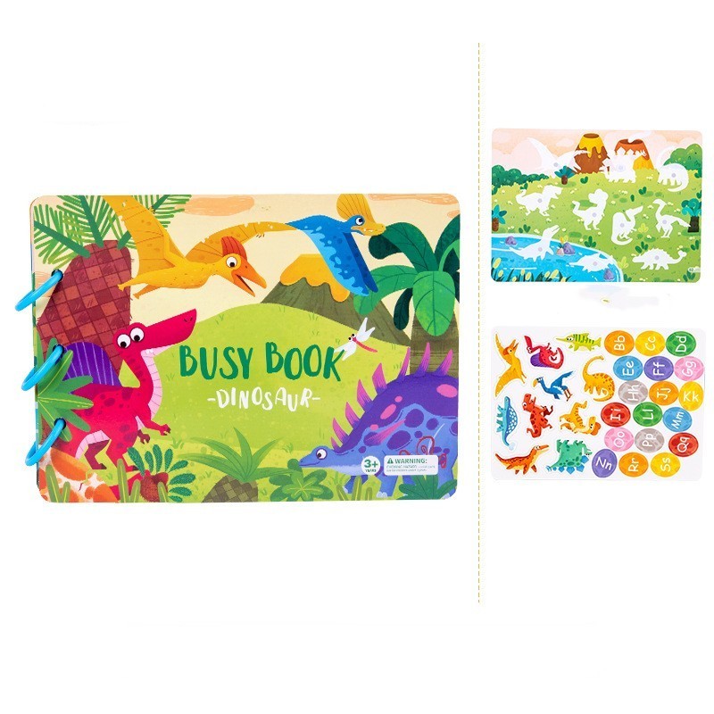 Toddler Busy Book, Interactive Quiet Book with Matching Numbers, Shapes and Animal Activities, 4 Themes for Preschool Learning at Home