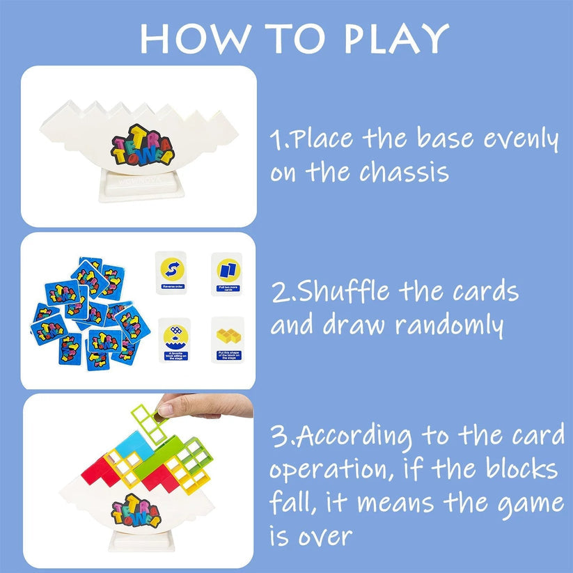 Balance Game for Kids with Sturdy Wooden Blocks | Fun Family Game for Skill Development