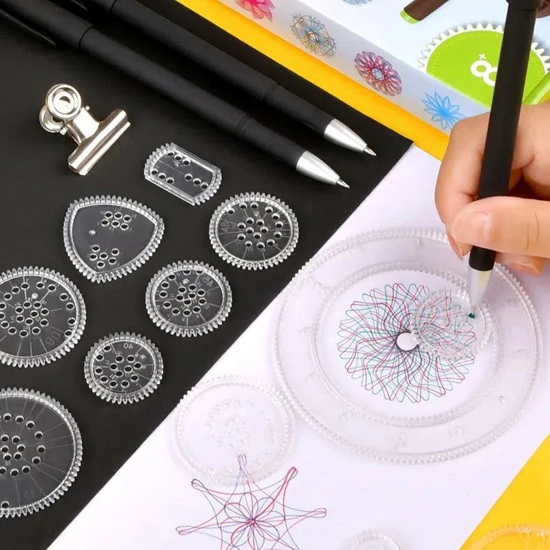 Spirograph Drawing Set with Precision Tools & Colorful Patterns for Creative Fun