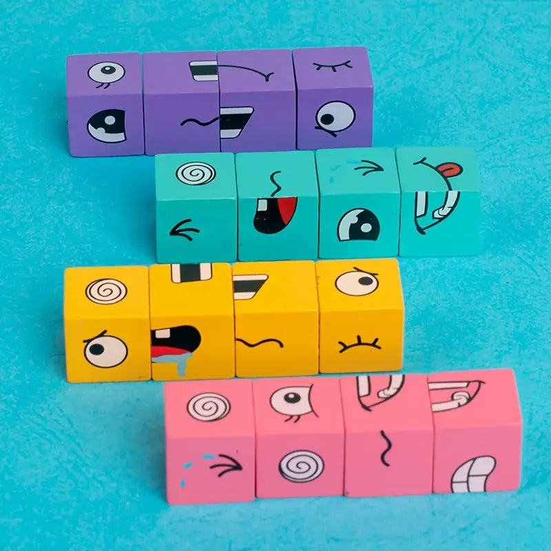 Face Matching Cube Game with Expression Cards for Family Game Night, Fast Paced Speed Matching Game for Kids