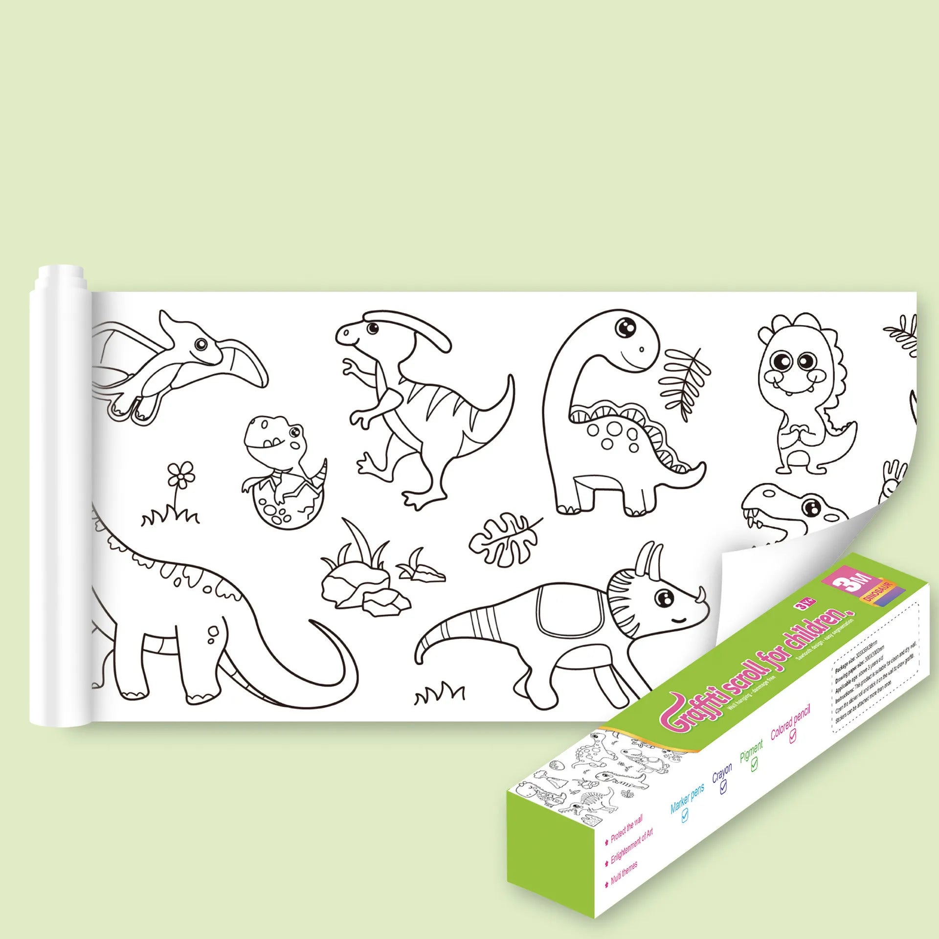 Extra Large Coloring Sheets for Kids, Sticker Coloring Poster Set in 5 Themes, Screen Free Travel Activity