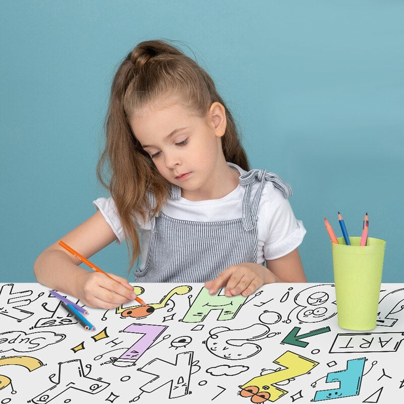Extra Large Coloring Sheets for Kids, Sticker Coloring Poster Set in 5 Themes, Screen Free Travel Activity