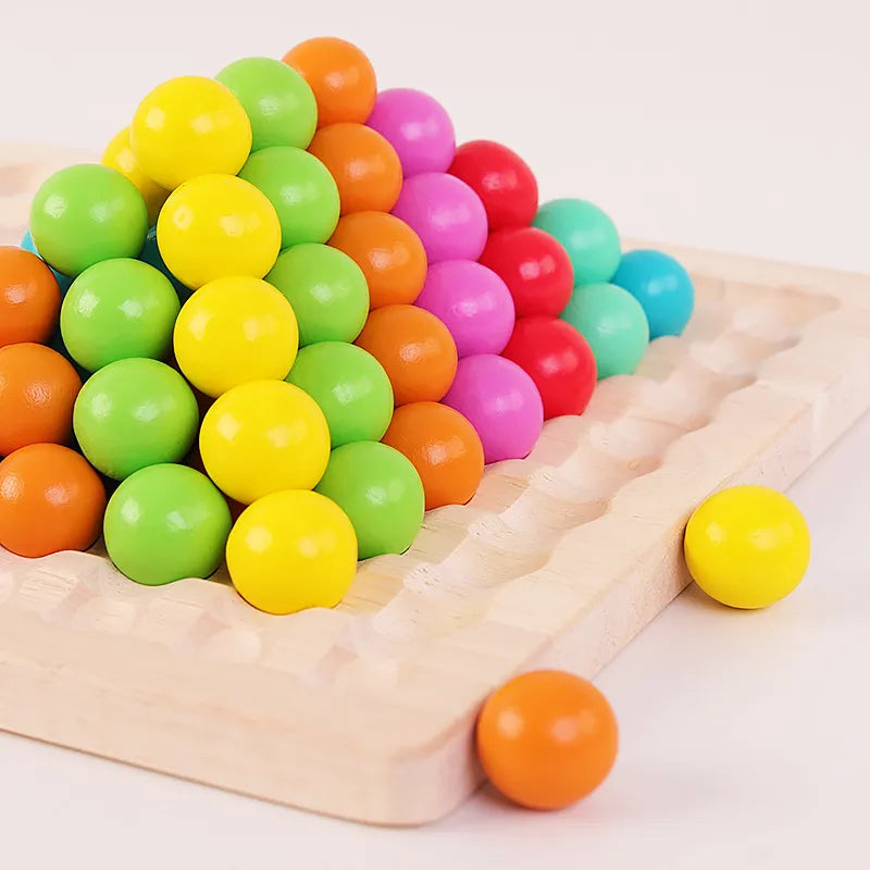 Bead Strategy Board Game with Colorful Beads, Match Three to Score Tabletop Game for Family Game Night, Screen-Free Play