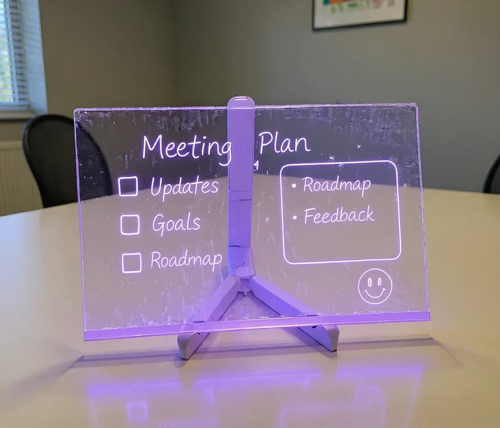 LED Glow Drawing Board with Neon Markers, Reusable Light Up Message Board for Kids Drawing and Family Notes