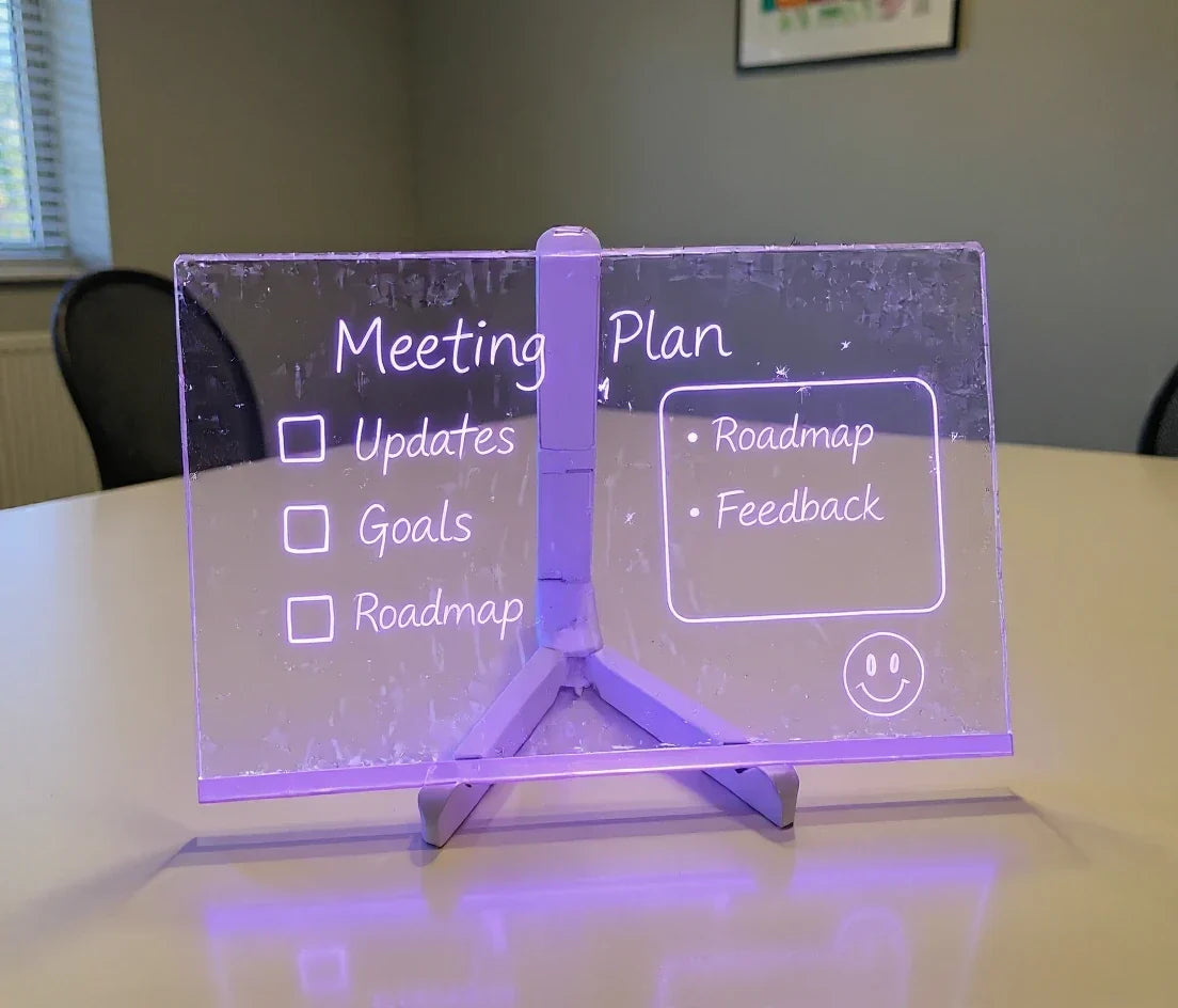 LED Glow Drawing Board with Neon Markers, Reusable Light Up Message Board for Kids Drawing and Family Notes