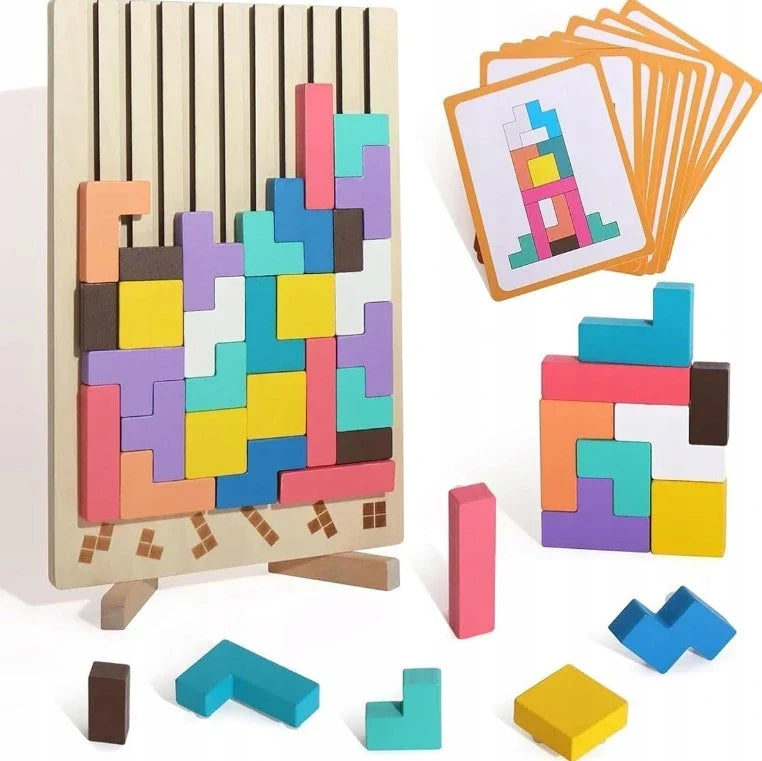 Wooden Puzzle Blocks for Kids with Educational Shapes | Interactive Learning Fun