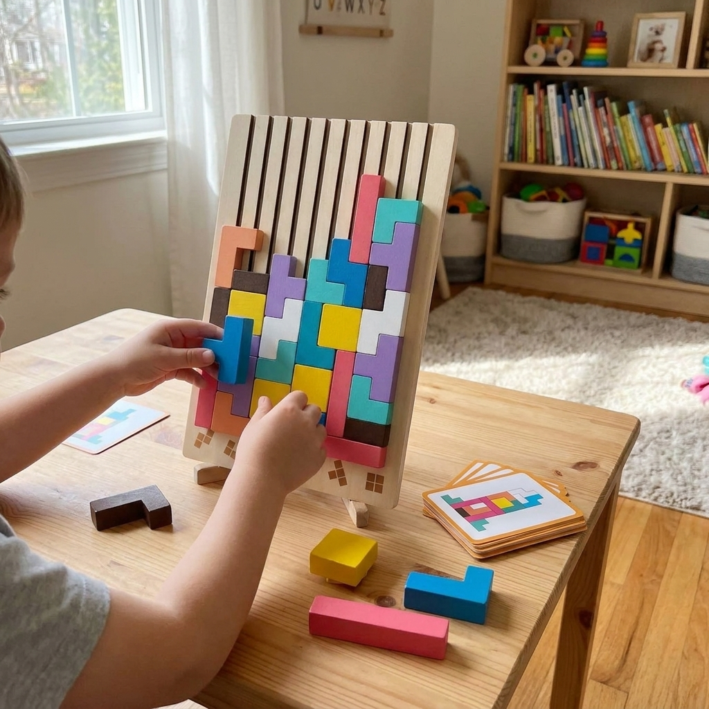 Wooden Puzzle Blocks for Kids with Educational Shapes | Interactive Learning Fun
