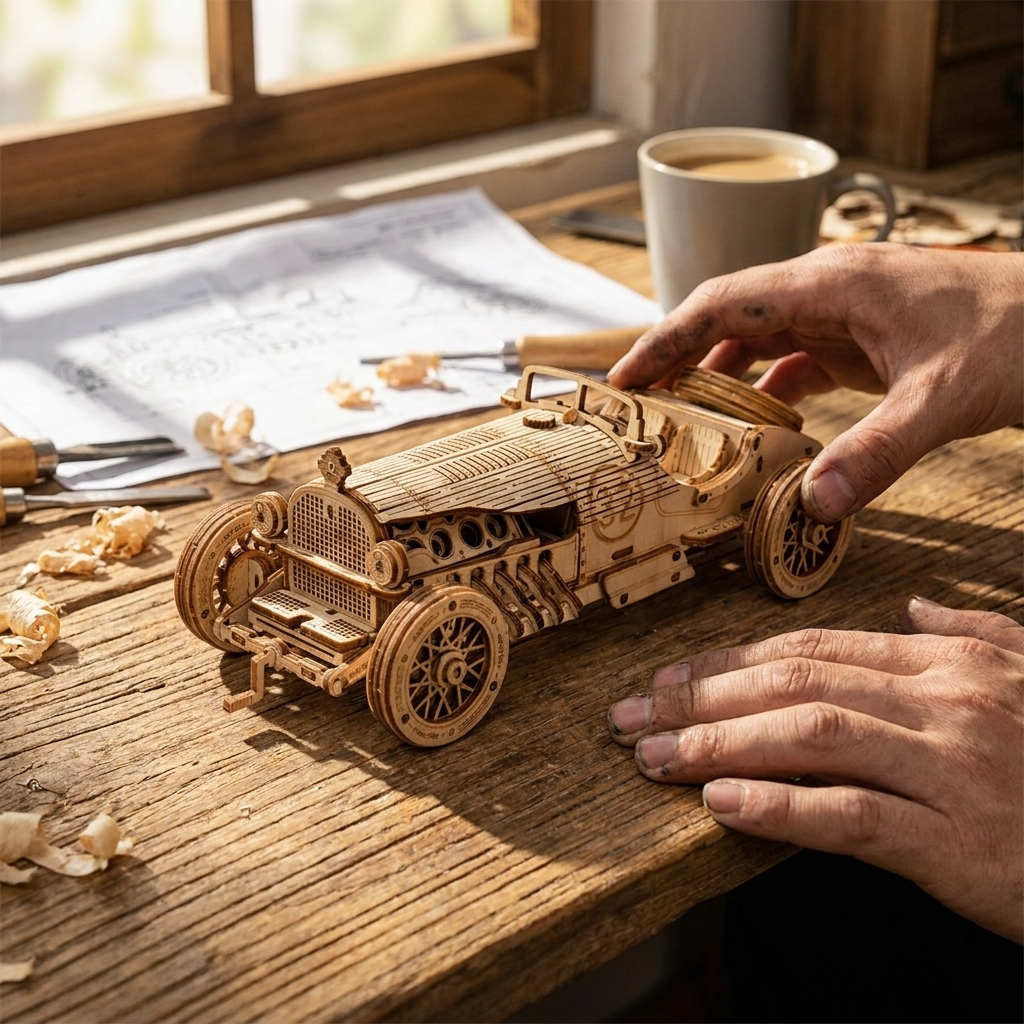 Intricate Wooden Mechanical Puzzle Kit with Moving Parts | Engaging STEM Activity for Creative Minds