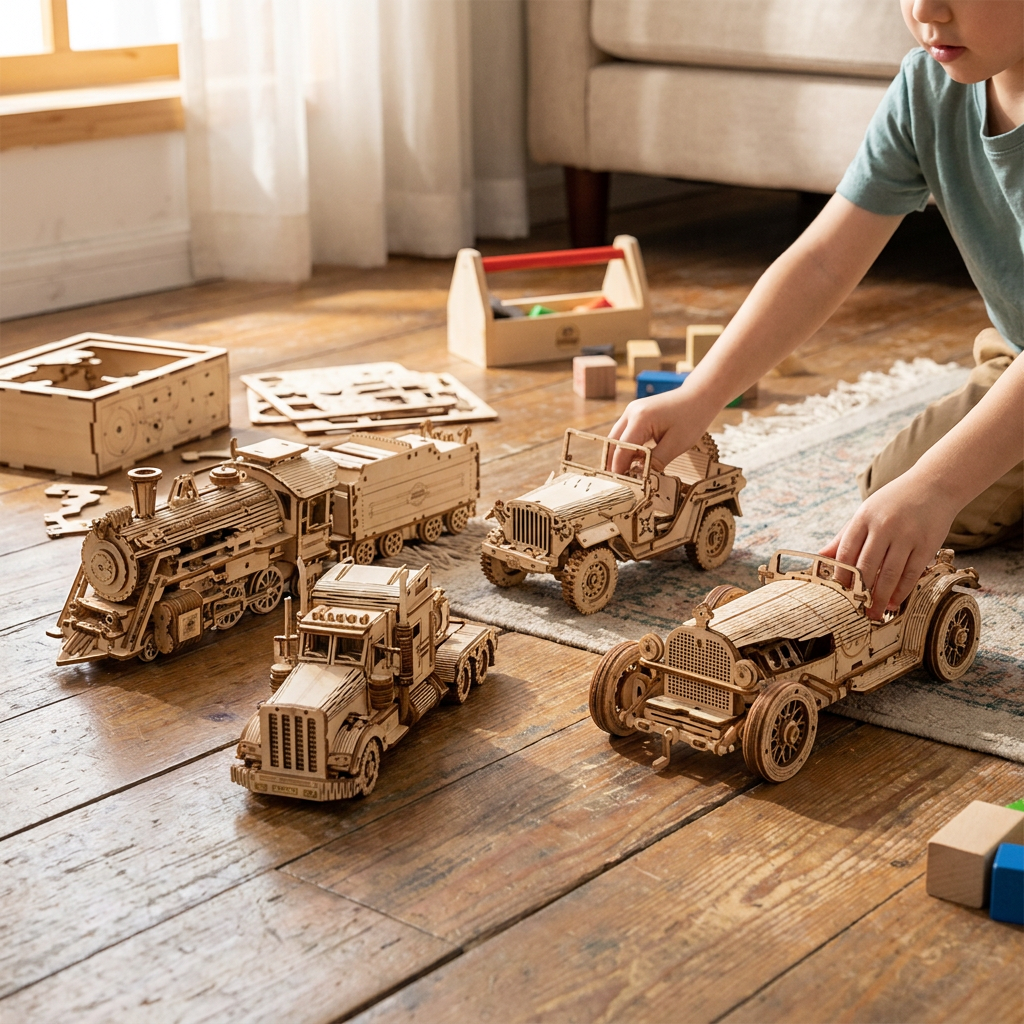 Intricate Wooden Mechanical Puzzle Kit with Moving Parts | Engaging STEM Activity for Creative Minds