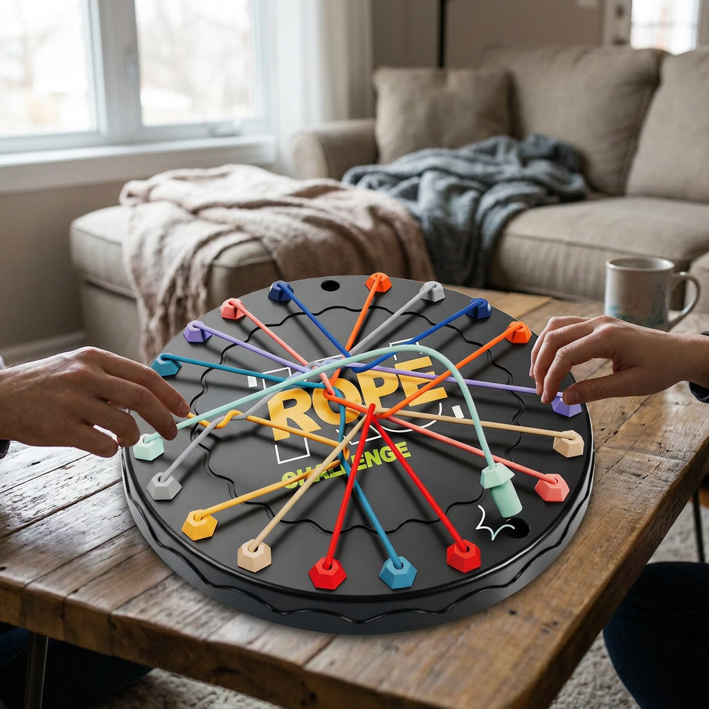 Rope Untangling Puzzle Game with Colorful Wooden Pieces | Engaging Brain Teaser for All Ages