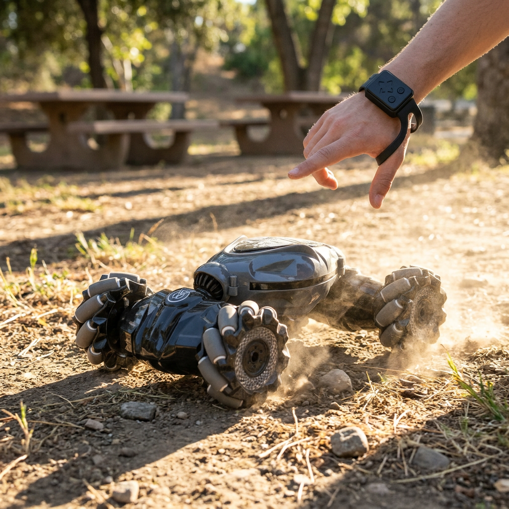 Gesture-Sensing Remote Control Car with LED Lights | Fun Racing Experience for Kids