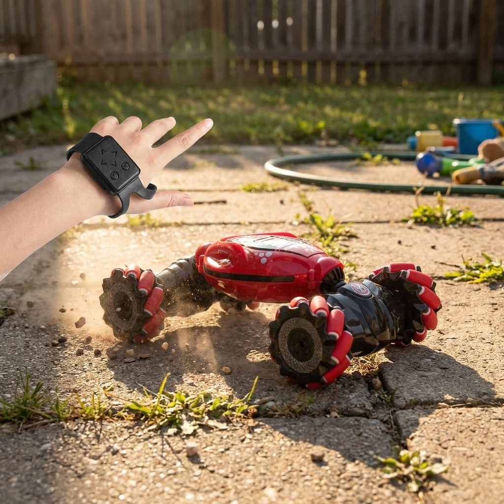 Gesture-Sensing Remote Control Car with LED Lights | Fun Racing Experience for Kids
