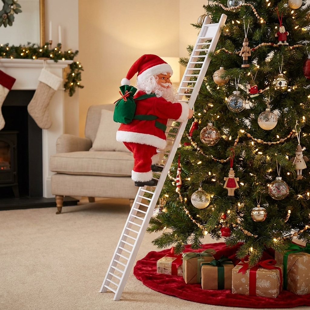 Santa Climber Toy with Plush Design & Interactive Features | Festive Fun for Kids