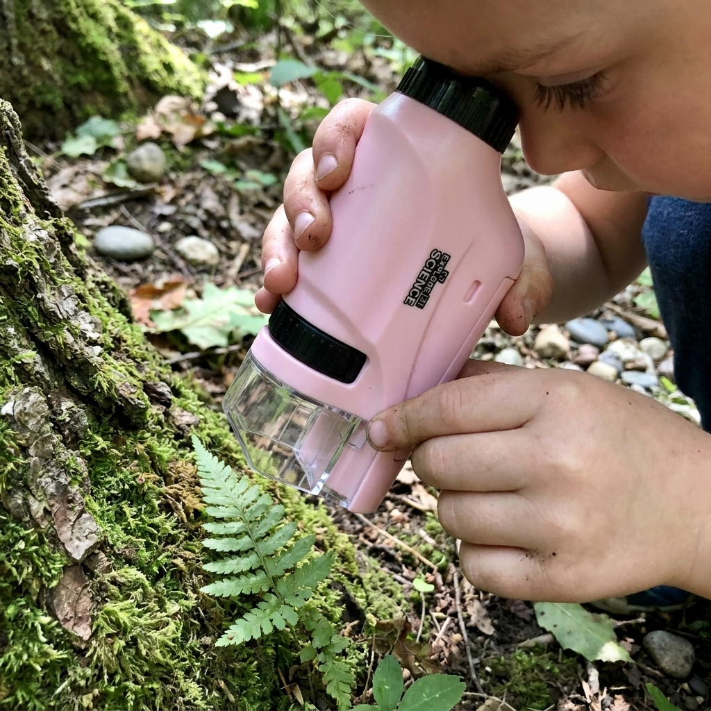 High-Power Pocket Microscope with LED Light | Compact Design for On-the-Go Observations