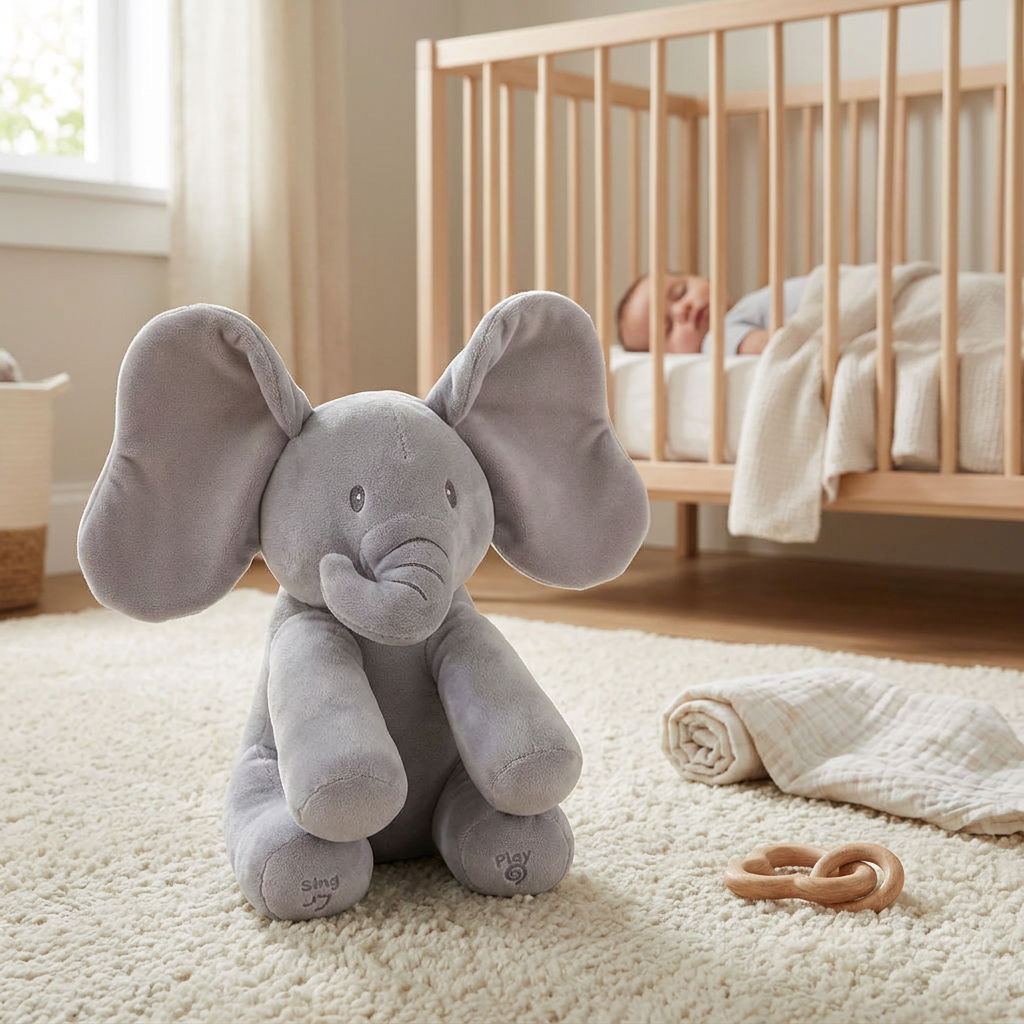 Musical Elephant Toy with Peek-A-Boo Function | Interactive Plush for Engaging Play