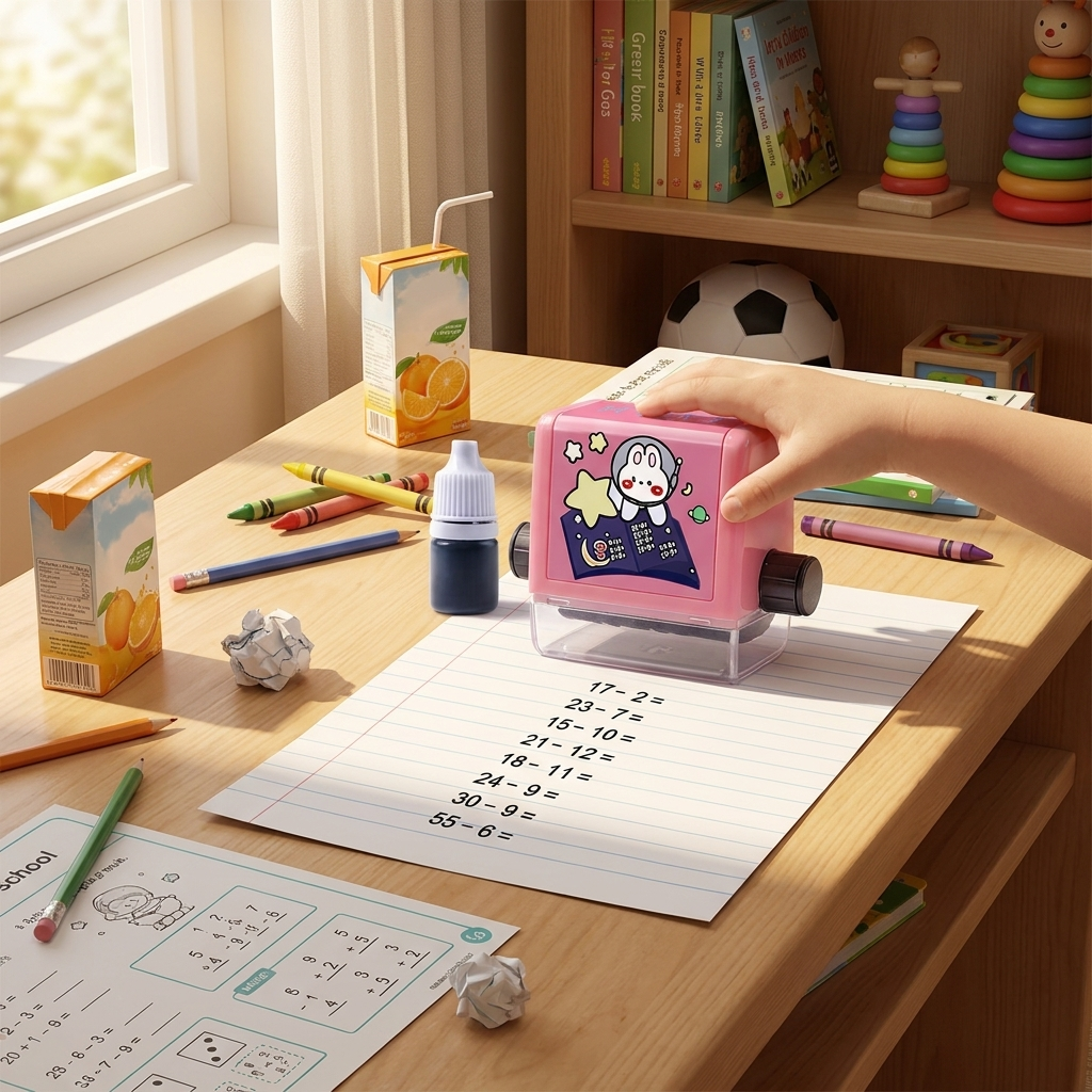Math Practice Question Roller for Kids, Addition, Subtraction, Multiplication or Division Drills at Home